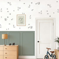 Charming Bunny & Nature Wall Decal Set for Playful and Serene Nursery Spaces