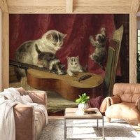 Animal Cat Print Black Wallpaper Mural