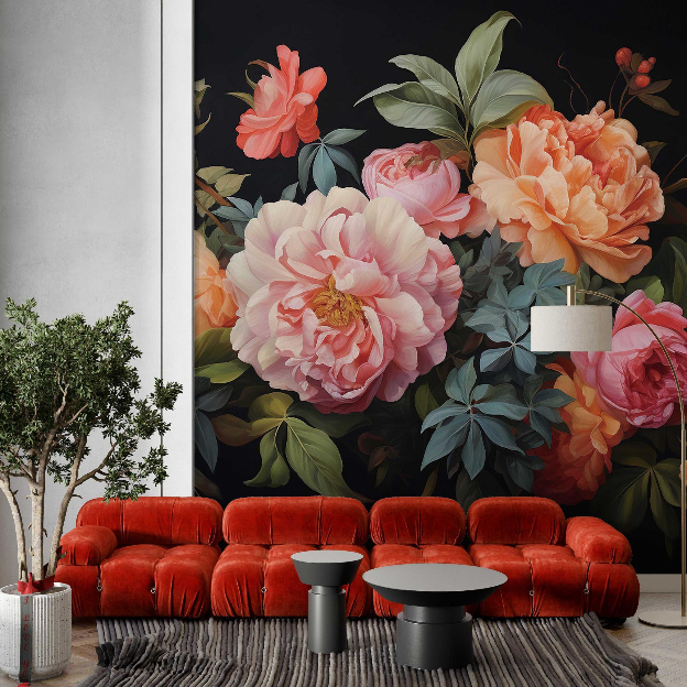 Fixed size：Floral Magnificent Years Wallpaper Mural