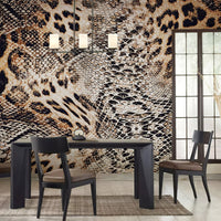 Leopard Snake Print vintage wall mural dining room background