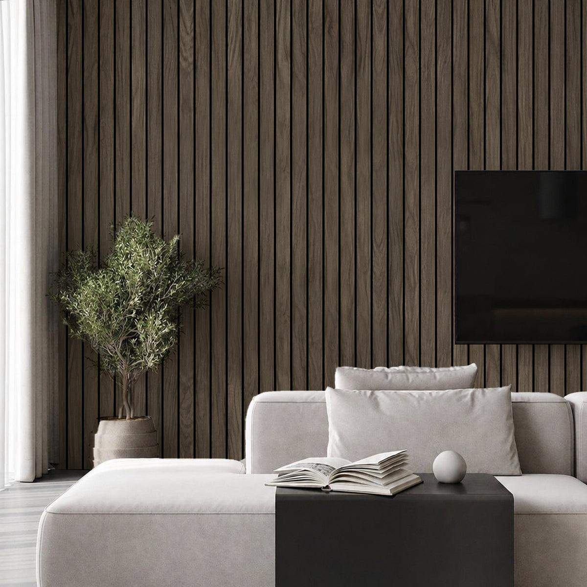 3D Foam Wood Slat Peel and Stick Wallpaper