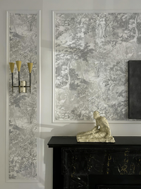 Vintage Funny Jungle Gray Wallpaper Mural