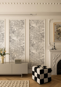 Vintage Funny Jungle Gray Wallpaper Mural