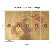 Zeeko Large Wall Mural Beige Figures Canvas Painting Wallpaper 148" W x 110" H The Dance of The Hours Mural Art Murals