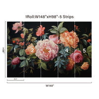 Fixed size：Floral Magnificent Years Wallpaper Mural