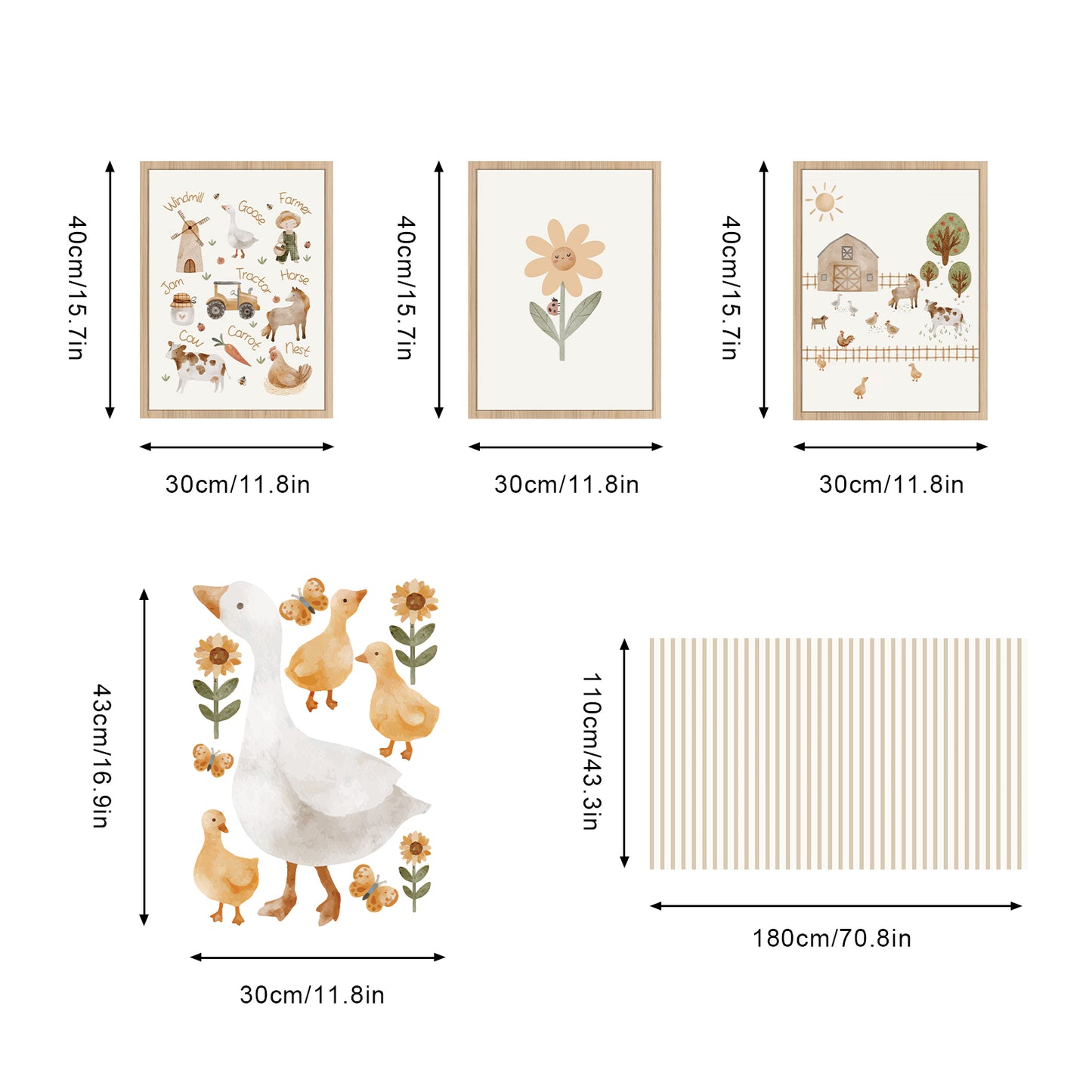 Farm Goose Nursery Peel and Stick Wall Decals | ZeekoHome