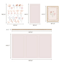 Peel and Stick Girl's Room Decals Pink Wall Border Decals Scalloped Trim Floral Wall Stickers for Nursery