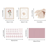 Pastel Canvas Bunny Nursery Peel and Stick Wall Decal Set | ZeekoHome