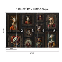 Fixed size：Animal Picture Frame Aristocrat Wallpaper Mural