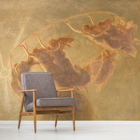 Zeeko Large Wall Mural Beige Figures Canvas Painting Wallpaper 148" W x 110" H The Dance of The Hours Mural Art Murals