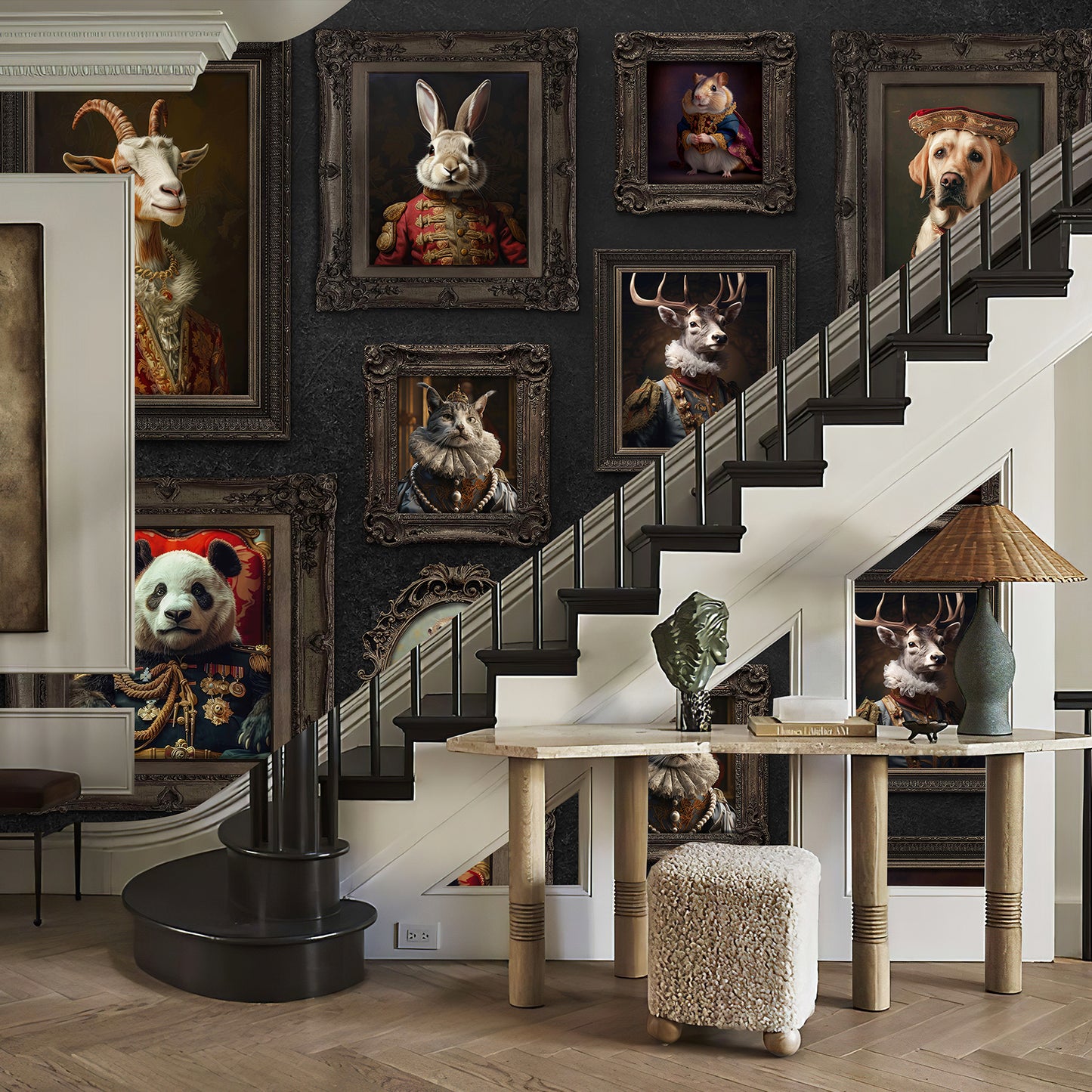 Animal Noble Wallpaper Mural – Vintage Custom Wall Art for Living Room