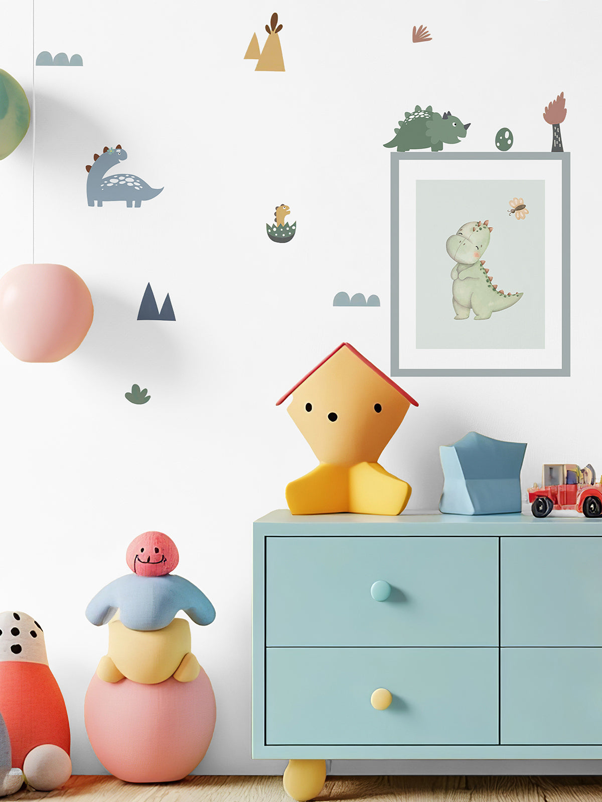 Dinosaur Adventure Wall Decals 4-Piece Set for Playful Room Décor