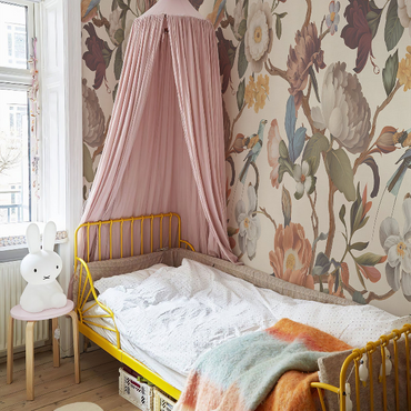 Yellow Floral Wallpaper Mural Vintage Botanical Wall Decor for Bedroom