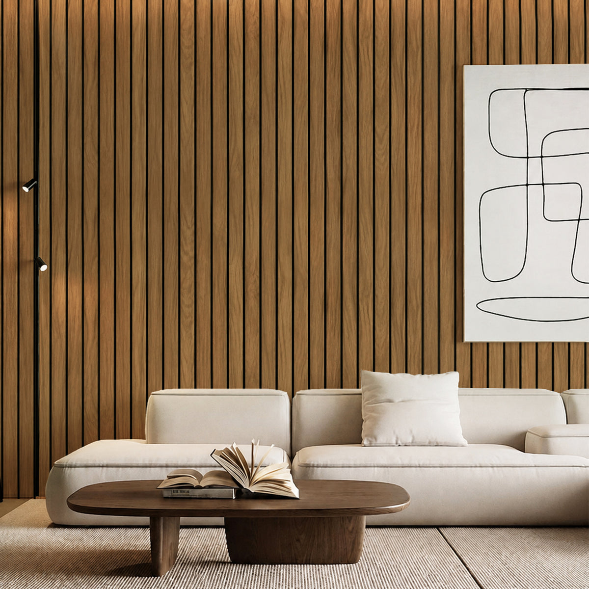 3D Foam Wood Slat Peel and Stick Wallpaper