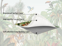 Fixed size：Animal Tiger in the Jungle Green Wallpaper Mural
