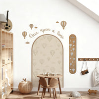 Peel & Stick Balloon Arch Wall Decal Set with Wooden Arch & Full Wooden Accessories