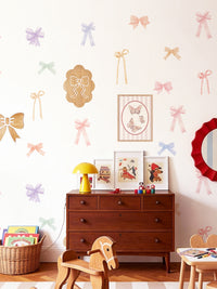 ZeekoHome Pastel Bow Nursery Peel and Stick Wall Decals