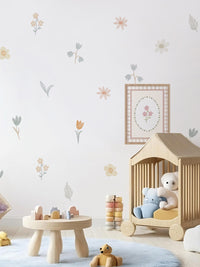 Peel and Stick Wall Border Decals Scalloped Trim Floral Wall Decals for Nursery & Girls Room
