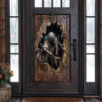 Halloween decorations Phantom Intruder Peel and Stick Door Decal