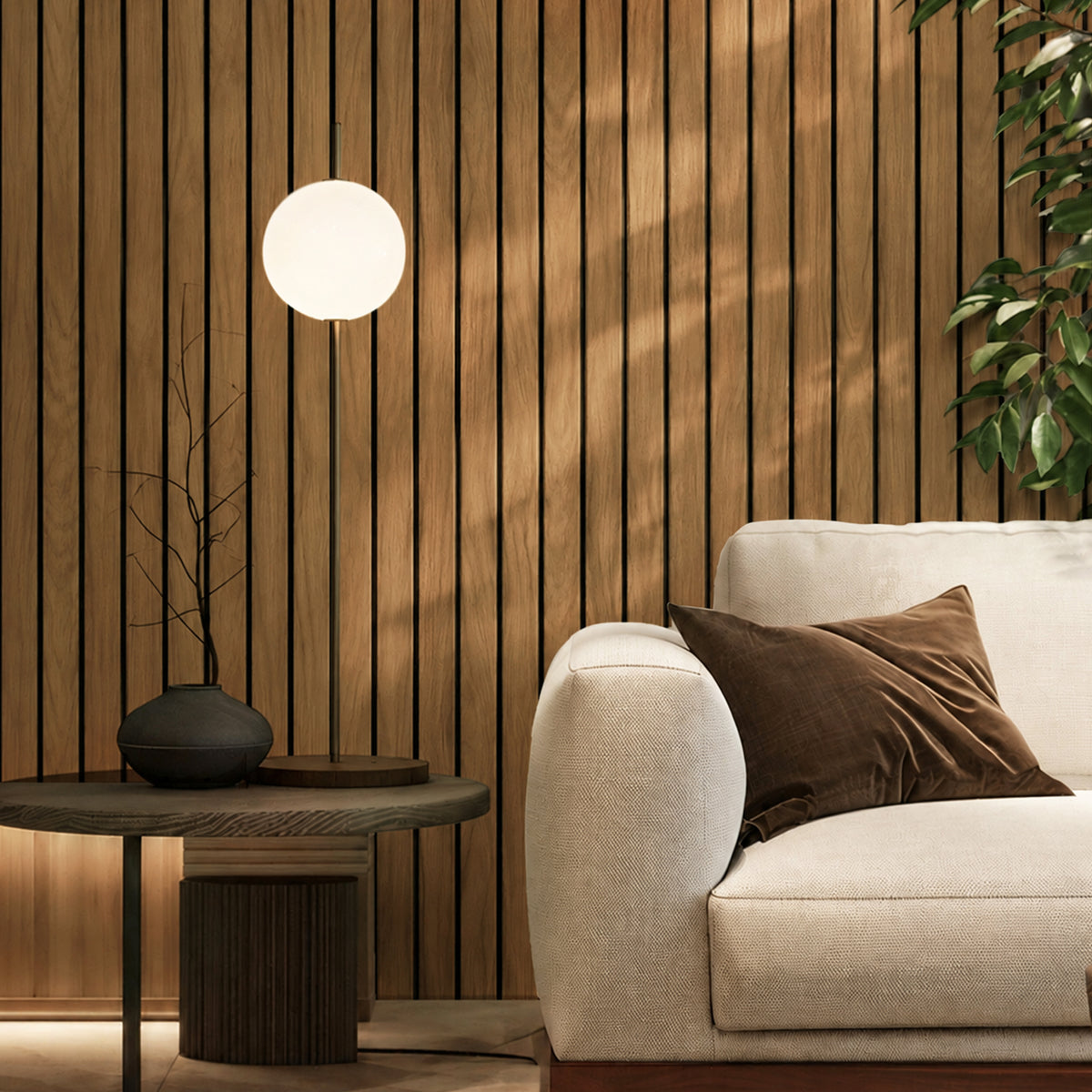 3D Foam Wood Slat Peel and Stick Wallpaper
