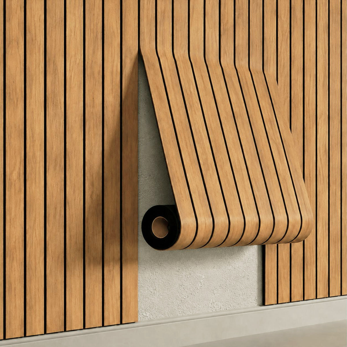 3D Foam Wood Slat Peel and Stick Wallpaper