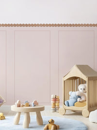 Peel and Stick Wall Border Decals Scalloped Trim Floral Wall Decals for Nursery & Girls Room