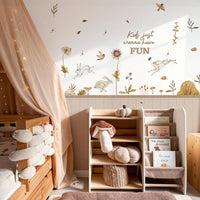 Whimsical Bunny & Nature Wall Decals 4-Piece Set for Playful Nursery Décor