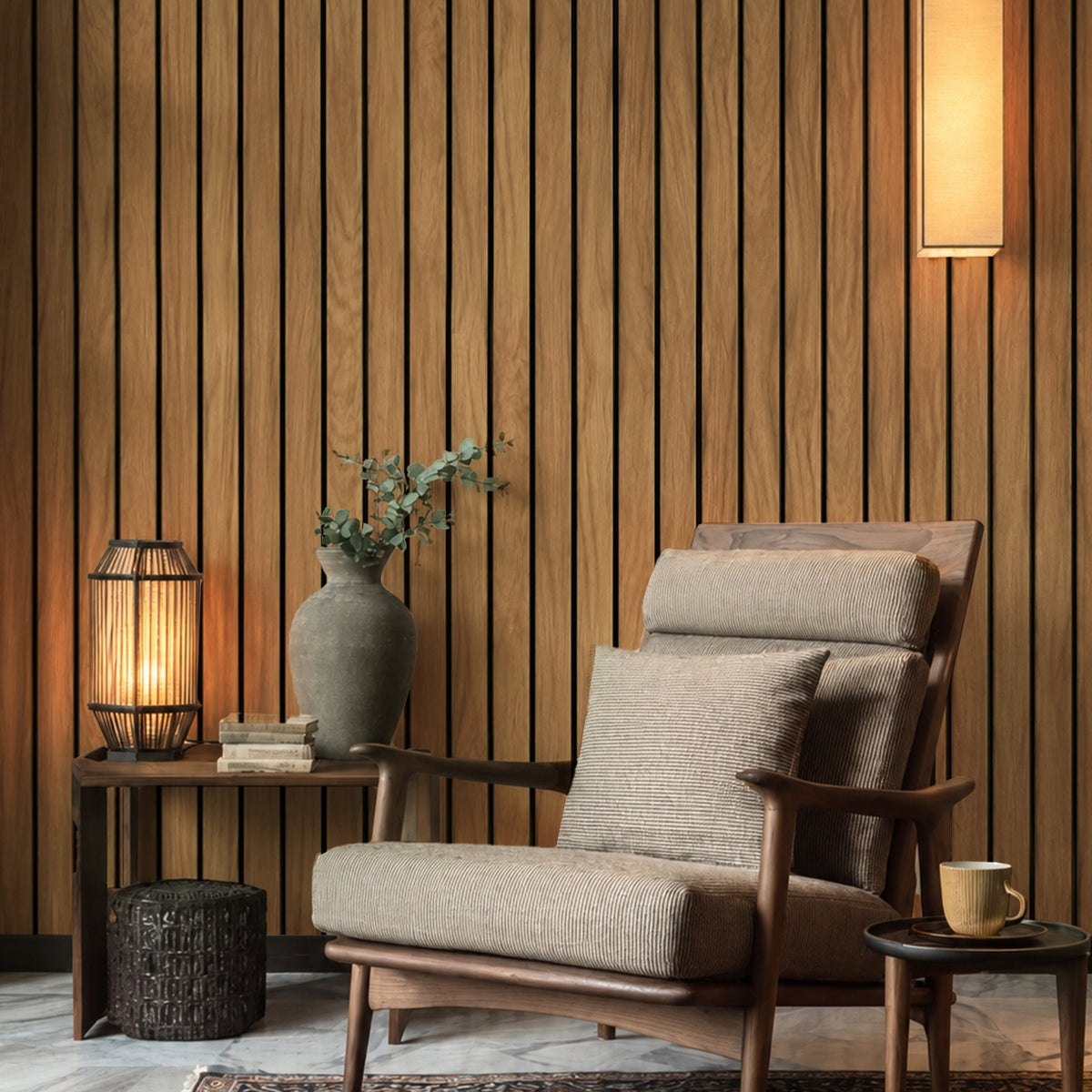 3D Foam Wood Slat Peel and Stick Wallpaper