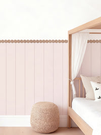 Pink Peel and Stick Wall Panel Set with Wooden Frames Wooden Letters and Floral Decals for Girls Room
