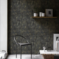 Special link-2 rolls Zeeko Black and Gold Textured Wallpaper Non Pasted 17.3"x 473" Vintage Metallic Wallpaper Textured Wall Paper Modern Luxury Contact Paper Non-Woven for Bedroom