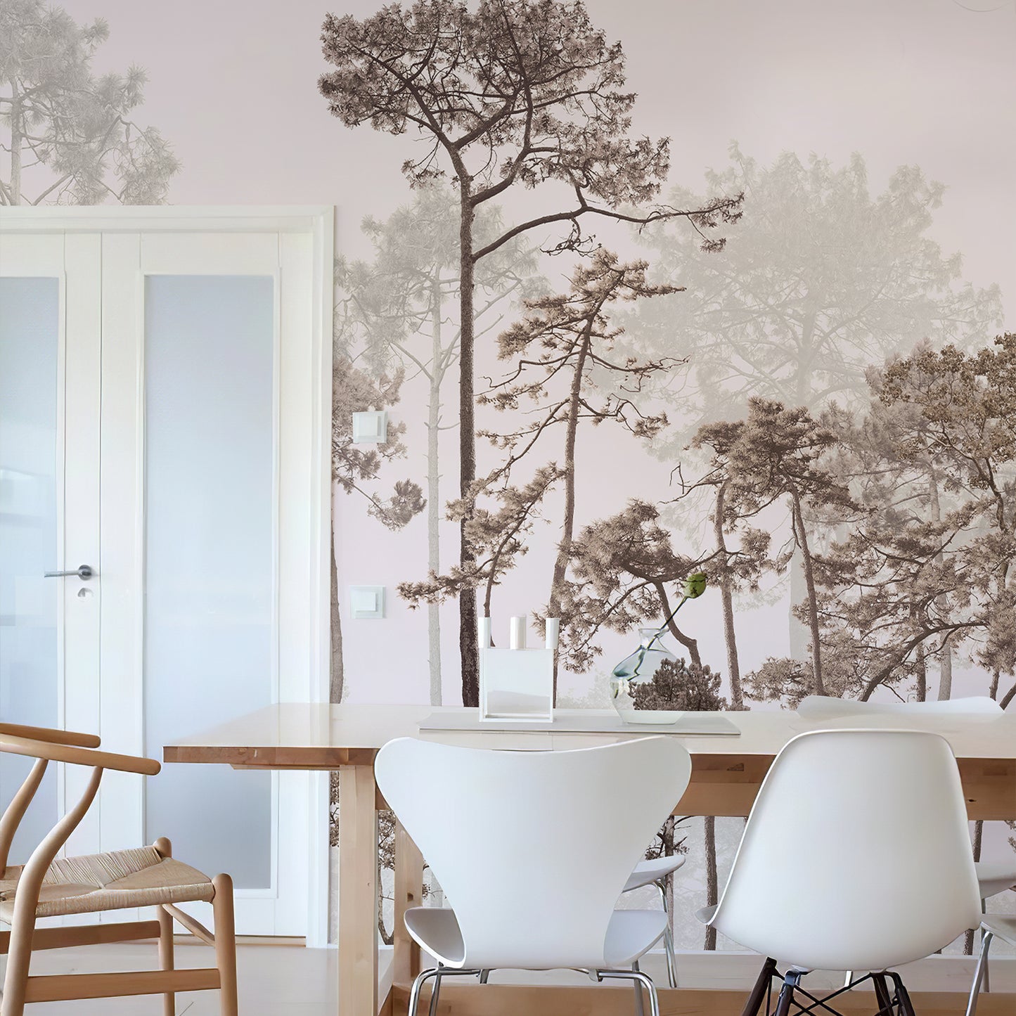 Forest Foggy Forest Wallpaper Mural
