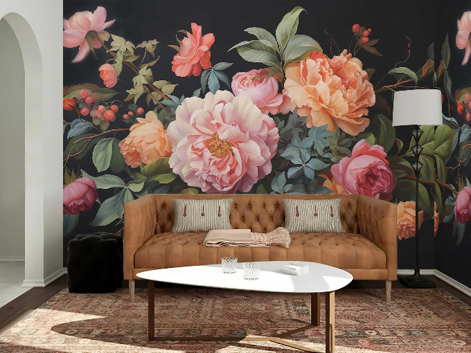 Fixed size：Floral Magnificent Years Wallpaper Mural