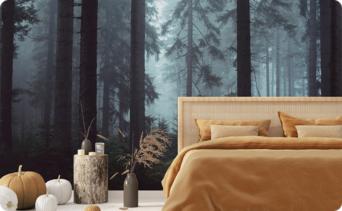 Fixed size：Forest Wind And Frost Wallpaper Mural