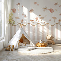 Blush Floral Butterfly Nursery Peel and Stick Wall Decals | ZeekoHome
