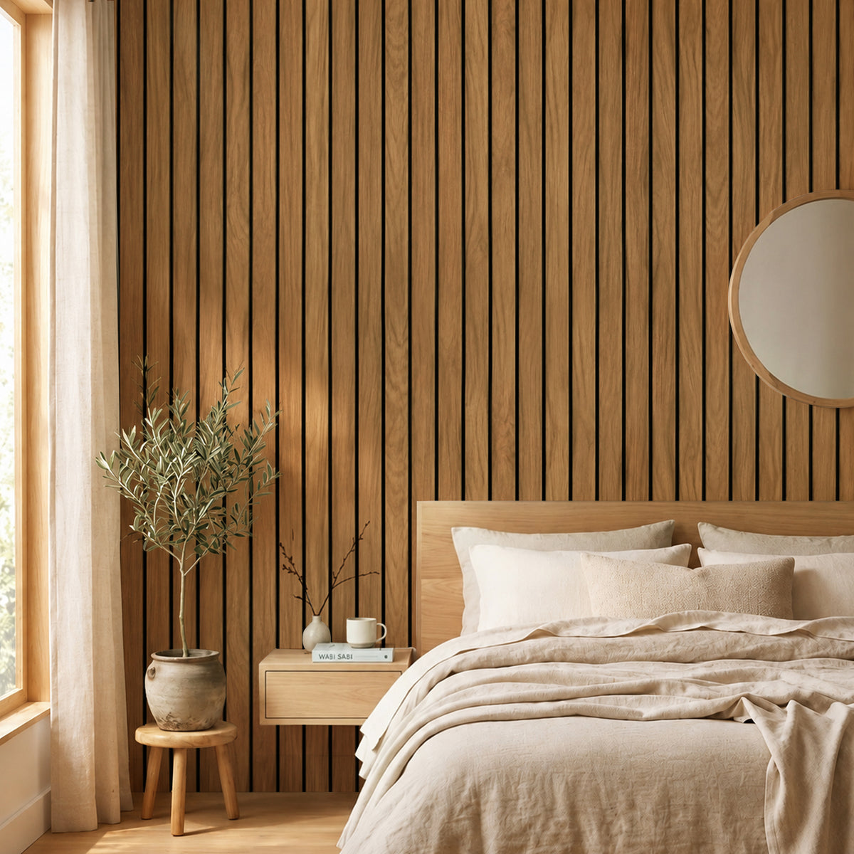 3D Foam Wood Slat Peel and Stick Wallpaper