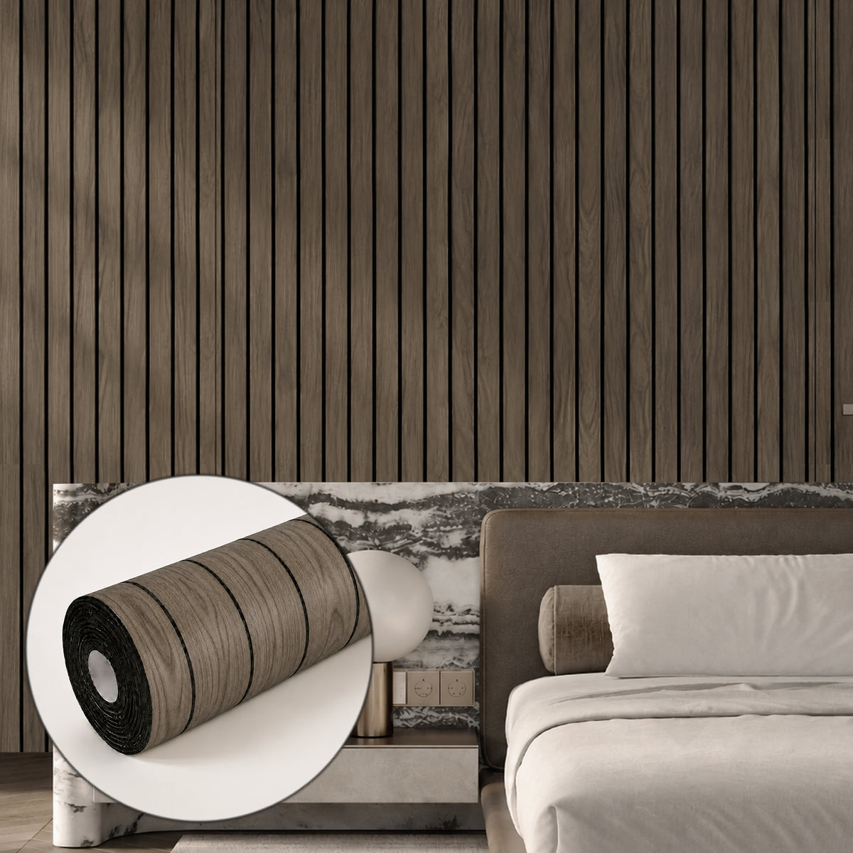 3D Foam Wood Slat Peel and Stick Wallpaper