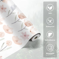 Peel and Stick Girl's Room Decals Pink Wall Border Decals Scalloped Trim Floral Wall Stickers for Nursery