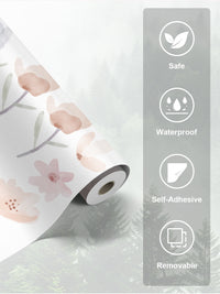 Peel and Stick Girl's Room Decals Pink Wall Border Decals Scalloped Trim Floral Wall Stickers for Nursery