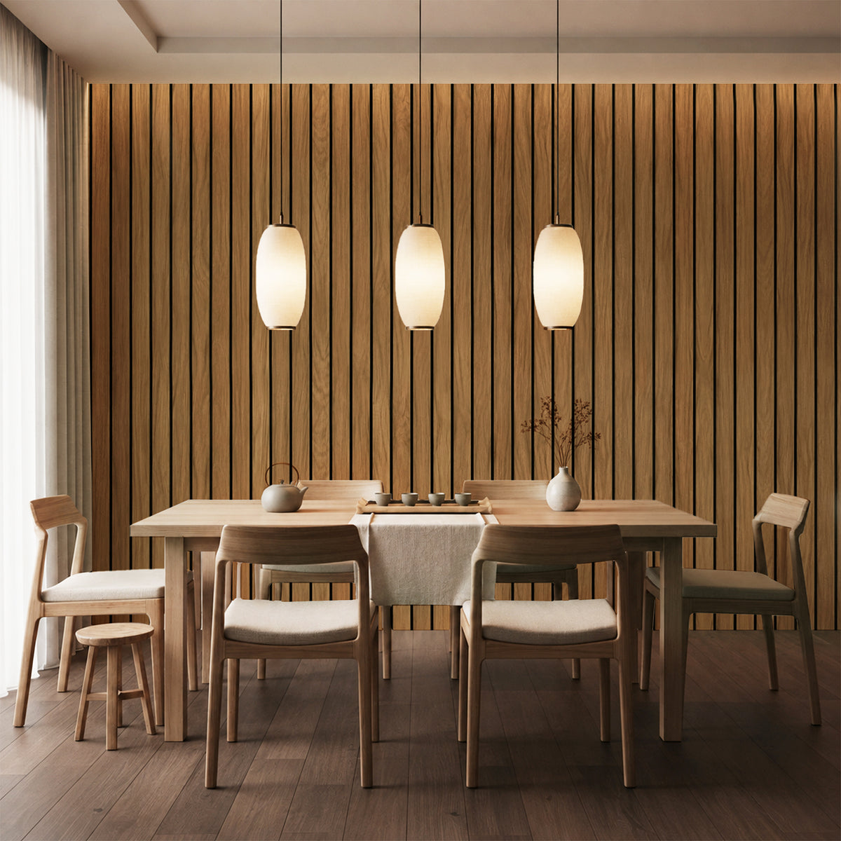 3D Foam Wood Slat Peel and Stick Wallpaper