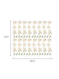 Sage Green Wall Panel and Floral Decal Set with Wooden Frames and Wavy Trim