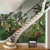 Animal Tiger in the Jungle Green Wallpaper Mural