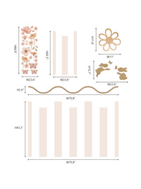 Blush Floral Butterfly Nursery Peel and Stick Wall Decals | ZeekoHome