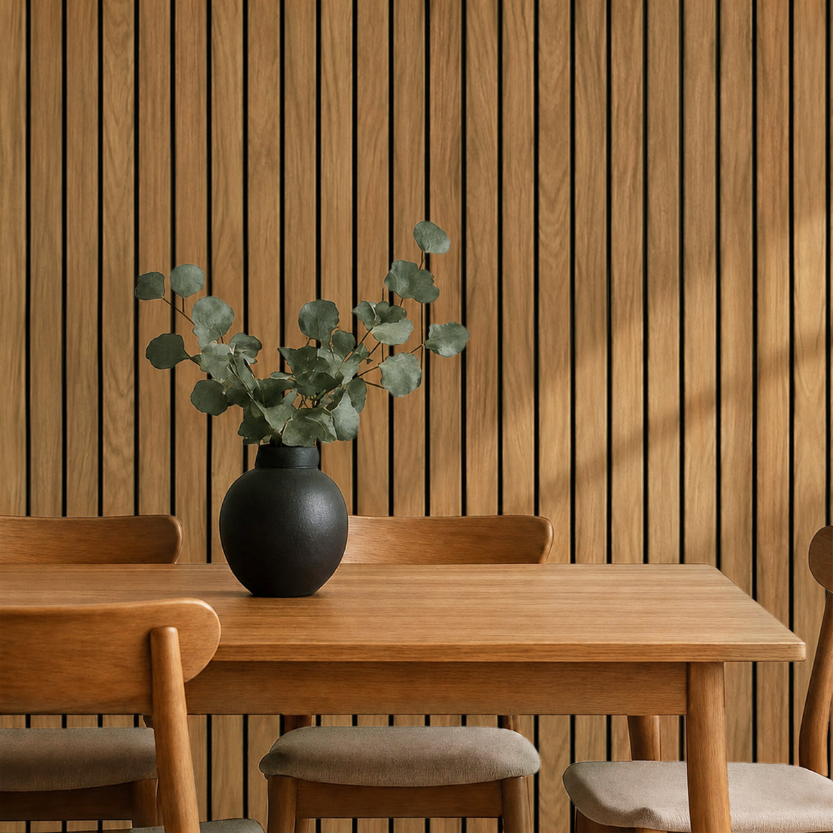 3D Foam Wood Slat Peel and Stick Wallpaper