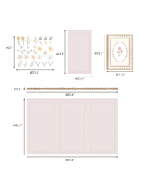 Peel and Stick Wall Border Decals Scalloped Trim Floral Wall Decals for Nursery & Girls Room