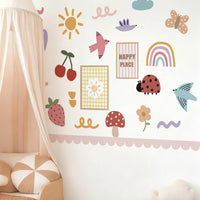 Playful Garden Wall Decals 4-Piece Set for Happy Room Décor