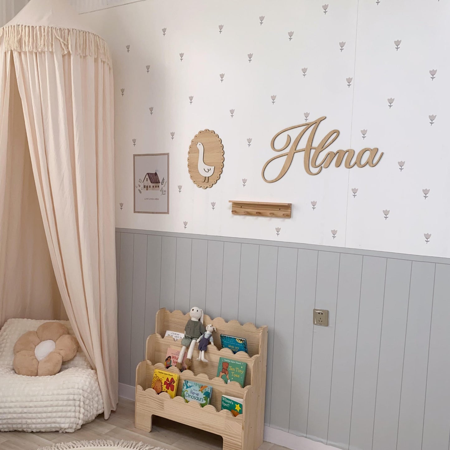 Sage Green Goose Nursery Peel and Stick Wall Decals | ZeekoHome