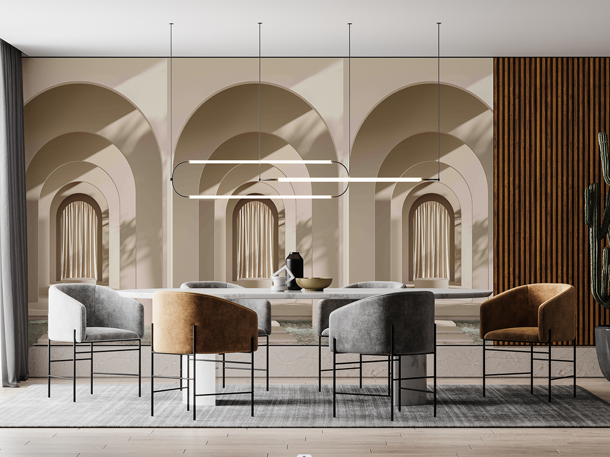 Fixed size：Wall Panel Arch Wallpaper Mural