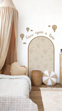 Peel & Stick Balloon Arch Wall Decal Set with Wooden Arch & Full Wooden Accessories