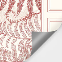 Wall Panel Red Fern Leaf Wallpaper Mural