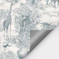 Fixed size：Animal Deep In The Jungle Blue Wallpaper Mural
